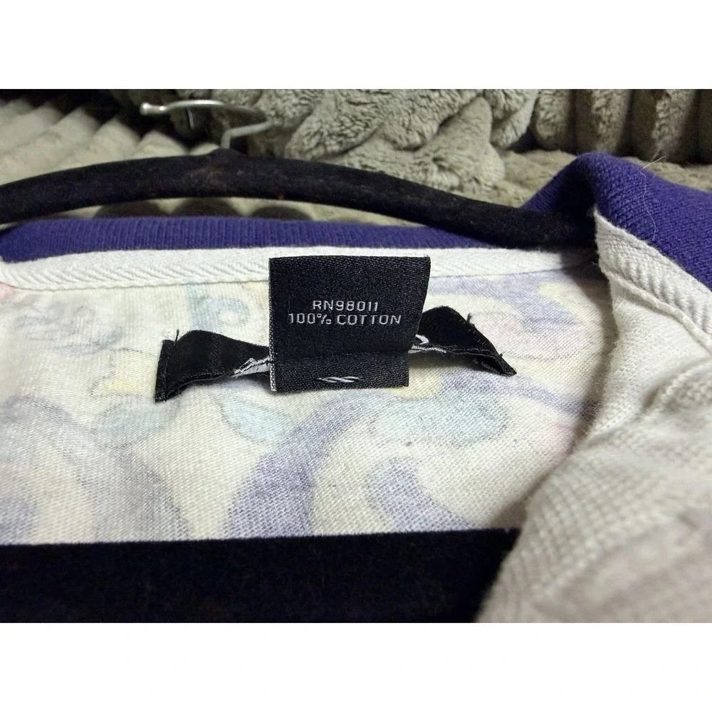 AKOO Mens Polo‎ Shirt Size S Colorful Preppy Embroidered Unique Multocolor - Picture 9 of 9